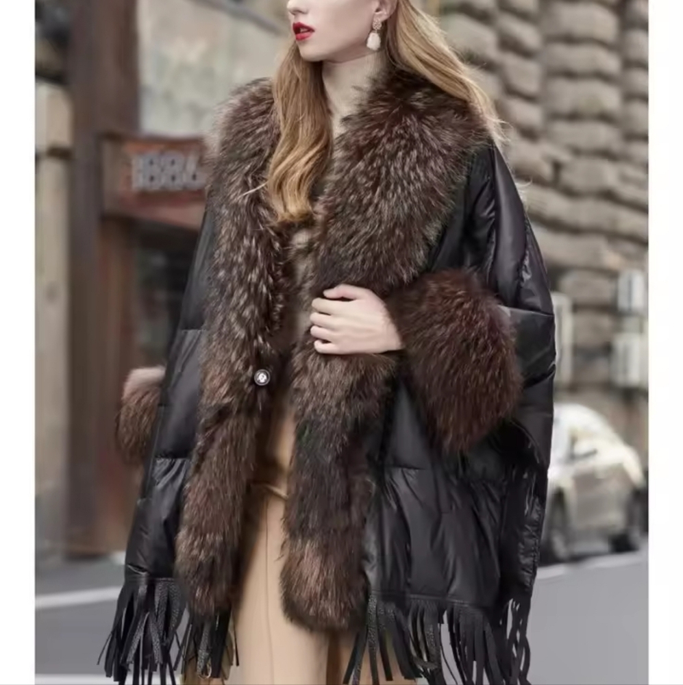 Goose Down Down Coat Trend Fashion American Women Winter Jacket Real Rac… - Picture 3 of 7